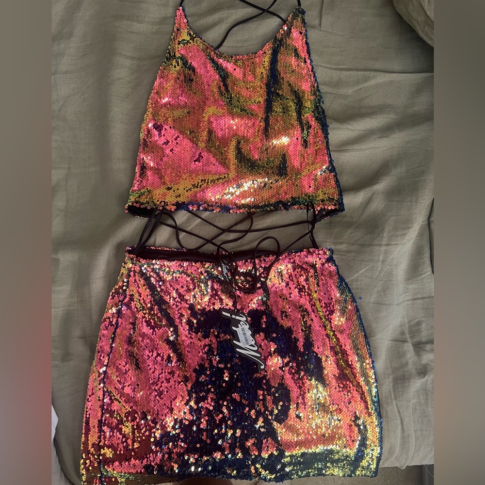 Sequin skirt set